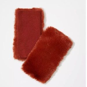 LOFT Rich Pecan Faux Fur Fingerless Gloves